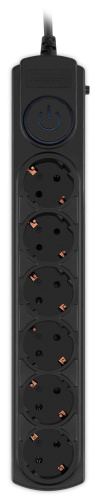 картинка сетевой фильтр ippon bk-6-eu-5-10-b, 5м, черный от магазина Tovar-RF.ru