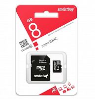картинка карта памяти smartbuy (sb8gbsdcl10-01) microsdhc 8gb сlass10 + адаптер от магазина Tovar-RF.ru