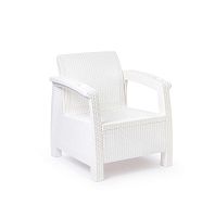 картинка Мебель из пластика АЛЬТЕРНАТИВА М8417 Ротанг-плюс кресло (белый) от магазина Tovar-RF.ru