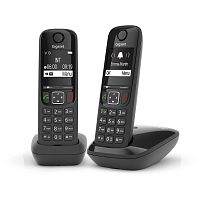 картинка gigaset [l36852-h2816-s301] as690(a) duo р/телефон dect rus черный (труб. в компл.:2шт) аон от магазина Tovar-RF.ru