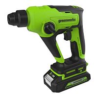 картинка Greenworks GD24SDS1K2 Перфоратор аккумуляторный бесщеточный, 1,2 ДЖ, 24V, c АКБ 2Ач и ЗУ, в сумке [3803107UA] от магазина Tovar-RF.ru