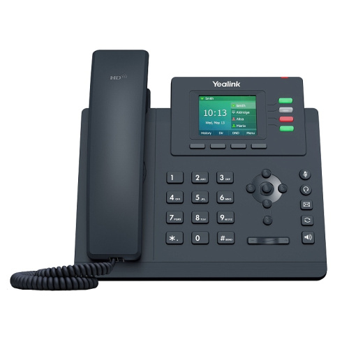 картинка yealink sip-t33g  4 линии, цветной экран, poe, gige, бп в комплекте от магазина Tovar-RF.ru
