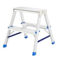 картинка СИБРТЕХ Стремянка двусторонняя 2ст., алюминиевая, Россия [97922] от магазина Tovar-RF.ru