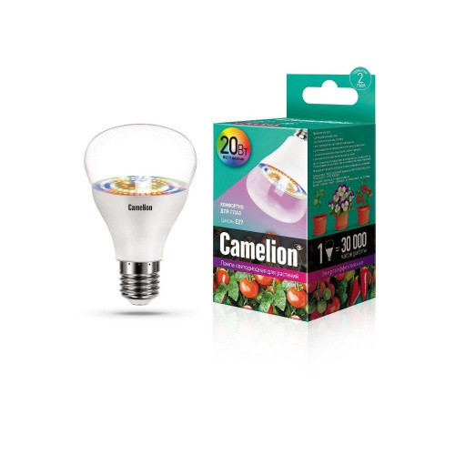 картинка Фито-лампа CAMELION (14310) LED20-PL/BIO/E27/20Вт от магазина Tovar-RF.ru