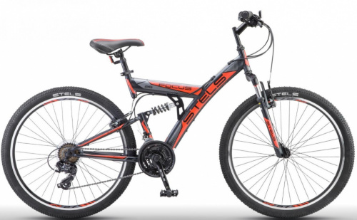 картинка велосипед stels focus v 26" 18-sp v030" lu083838" lu086305" 18" оранжевый/чёрныйот магазина Tovar-RF.ru