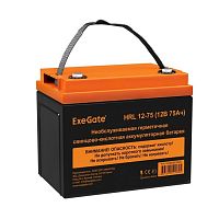 картинка exegate ex285653rus аккумуляторная батарея exegate hrl 12-75 (12v 75ah, под болт м6) от магазина Tovar-RF.ru