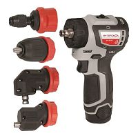 картинка ИНТЕРСКОЛ ДА-10/12В 36 КомбиМАКС бесщеточная аккум. дрель-шуруп [687.2.2.79] { Li-ion, кейс, 2 аккум., 2Ач, 4 насадки } от магазина Tovar-RF.ru