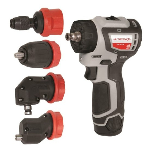 картинка ИНТЕРСКОЛ ДА-10/12В 36 КомбиМАКС бесщеточная аккум. дрель-шуруп [687.2.2.79] { Li-ion, кейс, 2 аккум., 2Ач, 4 насадки } от магазина Tovar-RF.ru
