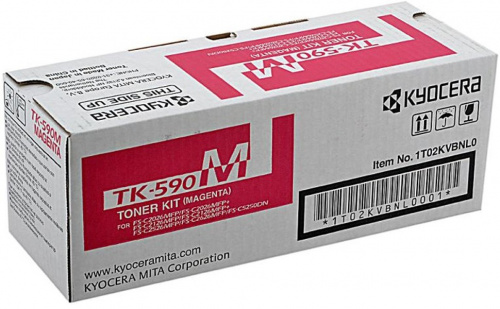 картинка картридж kyocera tk-590m (1t02kvbnl0) оригинальный для принтера kyocera fs-c2026mfp/ fs-c2126mfp/ fs-c2526mfp/ fs-c2626mfp/ fs-c5250dn/ ecosys m6026/ p6026cdn/ p6526cdn magenta, 5000 страниц от магазина Tovar-RF.ru