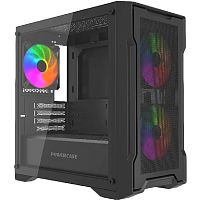 картинка powercase корпус mistral micro x3b argb, tempered glass, 3x 120mm argb pwm fan, чёрный, matx  (cmmxb-a3) от магазина Tovar-RF.ru