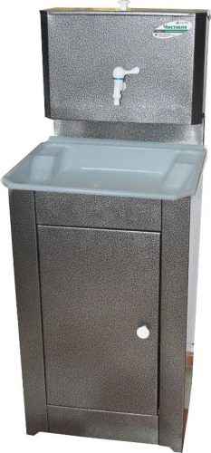 картинка Умывальник ЧИСТЮЛЯ (бак полимерное покр. без ЭВН+мойка пластм.) серебро ЧИСТЮЛЯ бак полимерное покр. без ЭВН+мойка пластм. серебро от магазина Tovar-RF.ru