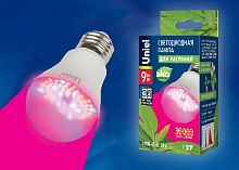 картинка Лампа декоративная светодиодная UNIEL (09645) LED-A60-9W/SP/E27/CL ALM01WH от магазина Tovar-RF.ru