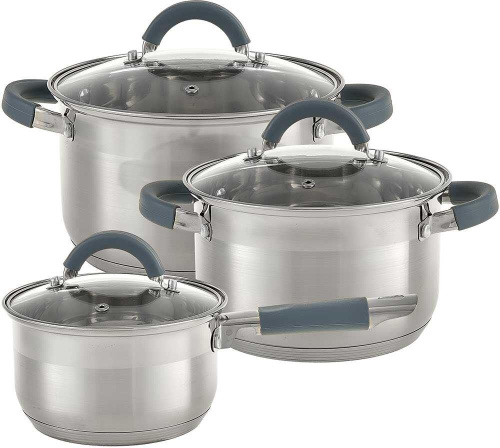 картинка Набор кастрюль WEBBER BE-634/6 ( 2,1л.,3л.,4л.) WEBBER BE-634/6 ( 2,1л.,3л.,4л.) от магазина Tovar-RF.ru