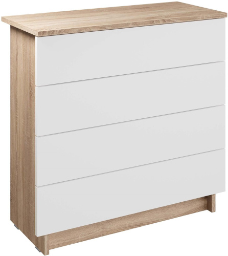 картинка Модульная мебель МЕБЕЛЬ-КОМПЛЕКС ЛАЙТ Комод 4Я Дуб сонома/Белый МЕБЕЛЬ-КОМПЛЕКС ЛАЙТ Комод 4Я Дуб сонома/Белый от магазина Tovar-RF.ru