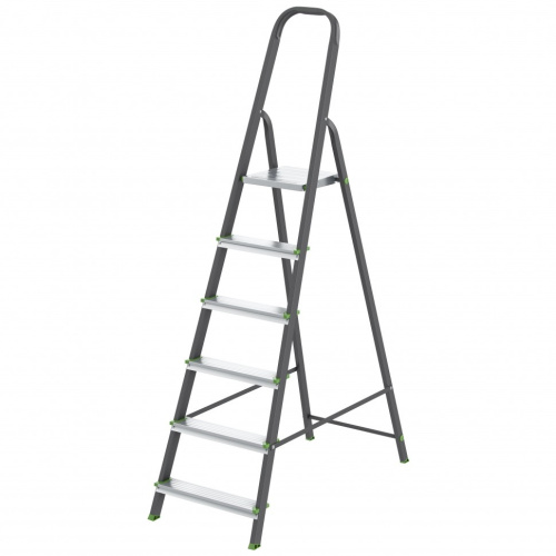 картинка СИБРТЕХ Стремянка, 6 ступеней, стальной профиль, алюминиевые ступени, Россия  [97956] от магазина Tovar-RF.ru