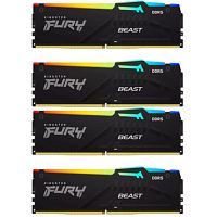 картинка kingston ddr5 dimm 64gb 5200mt/s cl40 (kit of 4) fury beast rgb xmp kf552c40bbak4-64 от магазина Tovar-RF.ru