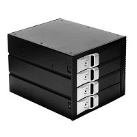 картинка exegate ex264645rus корзина для hdd exegate hs435-01 (универсальная, на 4*3,5" sata/sas hdd, занимает 3*5,25" отсека) от магазина Tovar-RF.ru