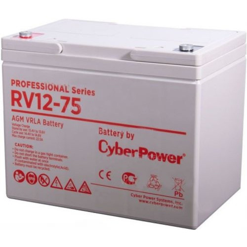 картинка cyberpower акб rv 12-75 / 12 в 75 ач {клемма м6, дхшхв 258х168х208мм., высота с клеммами   214, вес 24,8кг., срок службы 10 лет} от магазина Tovar-RF.ru