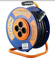 картинка Удлинители GLANZEN EB-50-010, на катушке, с/з, 4 роз - 50м от магазина Tovar-RF.ru