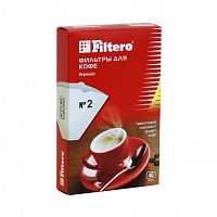 картинка filtero фильтры для кофе, №2/40, белые для кофеварок с колбой на 6-8 чашек, 40 шт в упак. от магазина Tovar-RF.ru