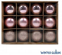 картинка Набор ёлочных шаров WINTER GLADE Набор ёлочных шаров пластик, 6 см, 12 шт, розовый микс, 6012G006 от магазина Tovar-RF.ru