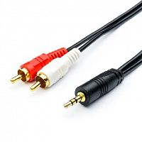 картинка аудио-видео шнур atcom (ат7397) кабель audio dc3.5 - > 2rca mini-jack(m) - > 2 тюльпана (m) 1,5 м (10) от магазина Tovar-RF.ru