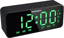 картинка РАДИОЧАСЫБУДИЛЬНИК SOUNDMAX SM-1520B черный \зеленый от магазина Tovar-RF.ru