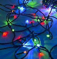 картинки led гирлянда funray "дождик", se-rain-200m, 10н по 2м, 200led, мульти(4цв.), контр, зел.шн 1,5м от магазина Tovar-RF.ru