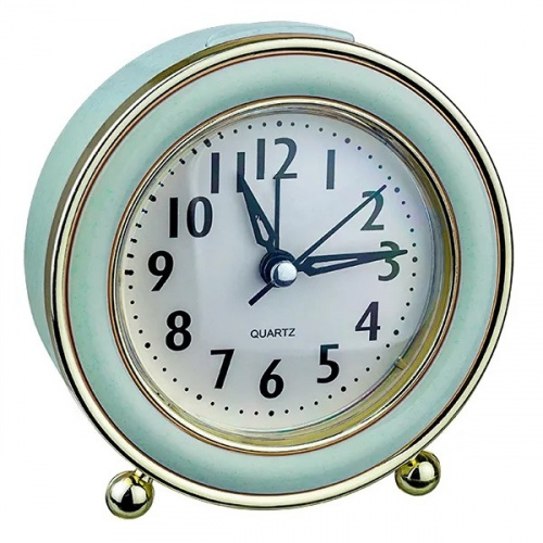 картинка perfeo quartz часы-будильник "pf-tc-016", круглые диам. 10,5 см, подсветка, зелёные от магазина Tovar-RF.ru