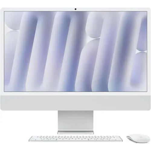 картинка apple imac 24-inch 2024 [mcr24zp/a] (клав.рус.грав.) silver 24" retina 4.5k {(4880x2520) m4 10c cpu 10c gpu/24gb/512gb ssd/ethernet(rj45)/рекоменд.переход.1979059/1991284} от магазина Tovar-RF.ru