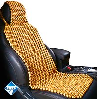 картинка накидка на сидение nova bright массажная с подголовником (деревянная, покрытая светлым лаком) (128х48см) 48447 от магазина Tovar-RF.ru