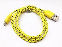 картинка usb кабель smartbuy (ik-12n yellow) usb - micro usb нейлон 1.м желтый от магазина Tovar-RF.ru