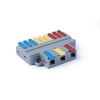 картинка Cabeus MX-639 Клемма соединительная универсальная проходная 3-9 полюса с рычагом 0,08-6,0 (1шт) от магазина Tovar-RF.ru