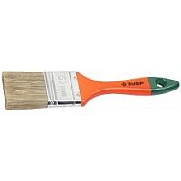 картинка Кисть плоская  ЗУБР "ЛАЗУРЬ-МАСТЕР", смешанная щетина, деревянная ручка, 100мм (упаковка 12 шт) [4-01009-100] от магазина Tovar-RF.ru