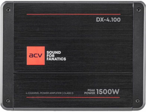 картинка acv усилитель dx-4.100 v4 4*100вт/4-3-2 канал/4-2 ом/hpf/lpf/bp/bassboost/high input/d class от магазина Tovar-RF.ru