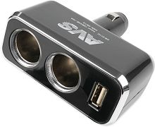 картинка разветвитель avs cs211u прикуривателя 12/24 (на 2 выхода+usb) 43254 от магазина Tovar-RF.ru