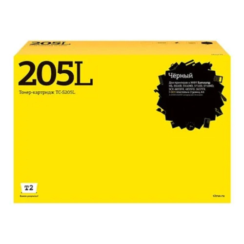 картинка картридж лазерный t2 mlt-d205l tc-s205l mlt-d205l/su965a черный (5000стр.) для samsung ml-3310d/3710d/scx-4833fr/5637fr от магазина Tovar-RF.ru