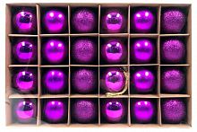 картинка Набор ёлочных шаров WINTER GLADE Набор ёлочных шаров пластик, 6 см, 24 шт, фиолетовый микс, 6024G005 от магазина Tovar-RF.ru