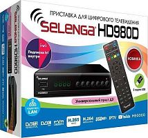 картинка приставки dvb-t/dvb-t2 selenga hd980d эфирный dvb-t2/c тв ресивер, тюнер бесплатного iptv, медиаплеер вв4073 от магазина Tovar-RF.ru