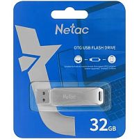 картинка netac usb drive 32gb u782c <nt03u782c-032g-30pn/nt03u782c-032g-32pn>, usb3.0+typec, металлическая от магазина Tovar-RF.ru