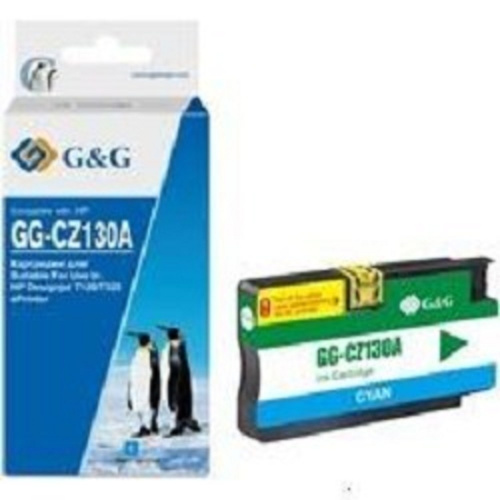 картинка картридж струйный g&g gg-cz130a голубой (26мл) для hp dj t120/t520 от магазина Tovar-RF.ru