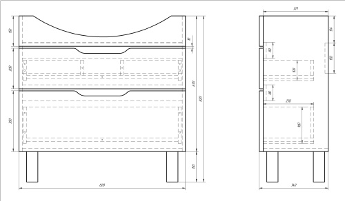 картинка Тумба LAGUNA PLUS, 85 см, подвесная/напольная, 2 ящика, с опорами, белый глянец от магазина Tovar-RF.ru фото 14
