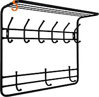 картинка Вешалка настенная ЗМИ 2х ярусная с полкой 80 Черный ВСП 9 ЗМИ 2х ярусная с полкой 80 Черный ВСП 9 от магазина Tovar-RF.ru