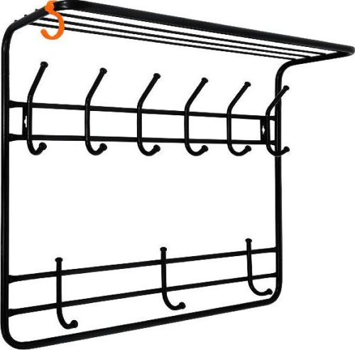 картинка Вешалка настенная ЗМИ 2х ярусная с полкой 80 Черный ВСП 9 ЗМИ 2х ярусная с полкой 80 Черный ВСП 9 от магазина Tovar-RF.ru