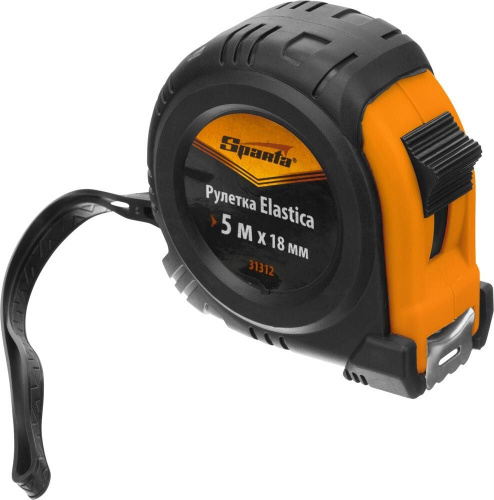картинка Рулетка SPARTA Рулетка Elastica,5 м х 18 мм,обрезиненный корпус SPARTA Рулетка Elastica,5 м х 18 мм,обрезиненный корпус от магазина Tovar-RF.ru