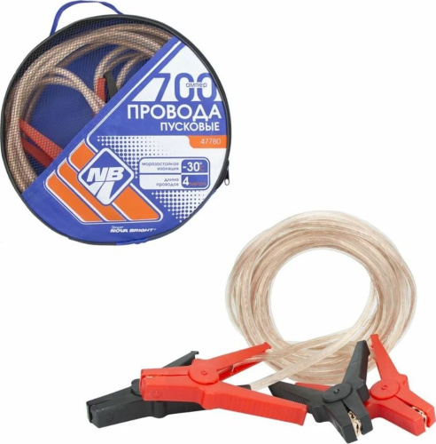картинка провода пусковые nova bright 700а с прозрачной изоляцией, в сумке, 4,0м 47780 nova bright 700а с прозрачной изоляцией, в сумке, 4,0м 47780 от магазина Tovar-RF.ru