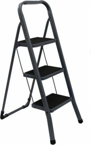 картинка Стремянка ZALGER 9910-3 Jet Black 3 cт с ковриком сталь от магазина Tovar-RF.ru