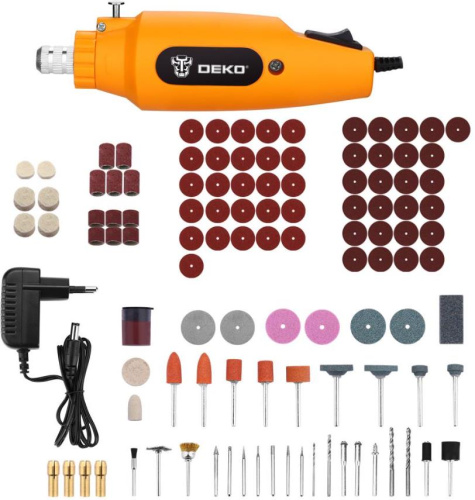 картинка Электрический гравер DEKO DKRT150, 150 Вт, в кейсе + набор аксессуаров 110 шт 063-1417 от магазина Tovar-RF.ru