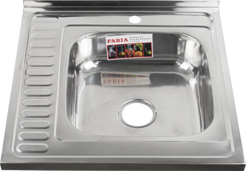 картинка мойка накладная fabia 62273r мойка 60х60 наклад правая 0.6 мм + большой сифон с переливом fabia 62273r мойка 60х60 наклад правая 0.6 мм + большой сифон с переливом от магазина Tovar-RF.ru