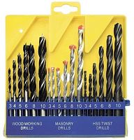 картинка Набор сверл SPARTA Набор сверл по бетону, металлу, дереву 3-4-5-6-8-10 мм, 18 шт, пластиковый бокс, цилиндрический хвостовик 725305 от магазина Tovar-RF.ru